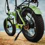 a green dirt bike